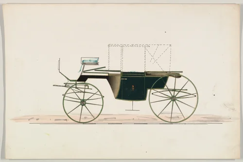 Design for Double Landaulet (unnumbered) by Brewster & Co., drawing, 1850-1870