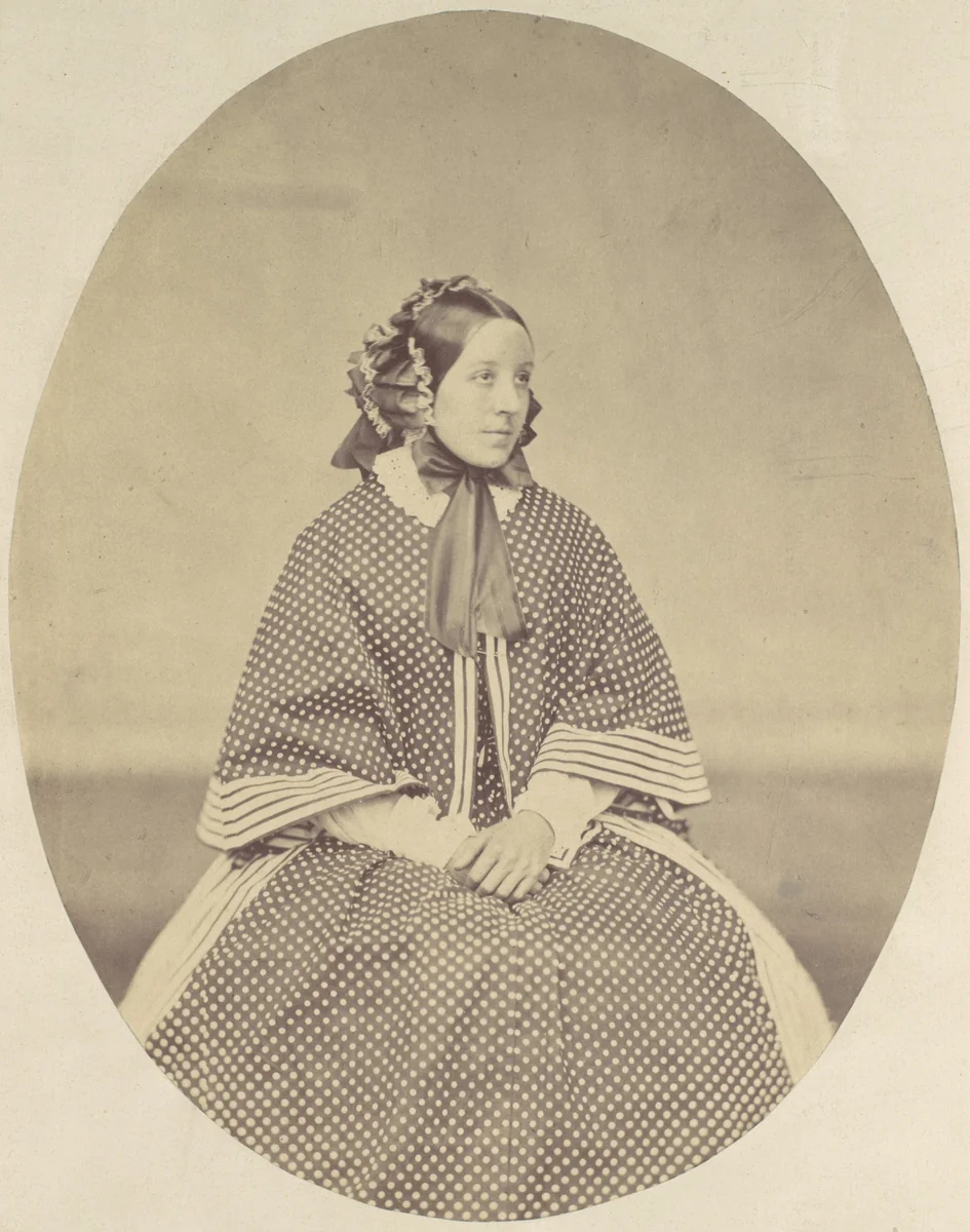 [Young Woman in Dotted Dress] by Franz Antoine, photograph, 1850-1869
