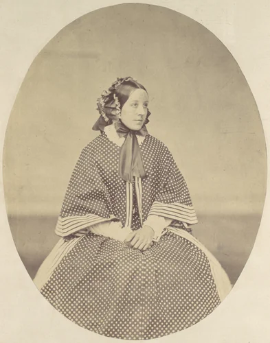 [Young Woman in Dotted Dress] by Franz Antoine, photograph, 1850-1869