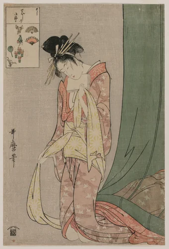 Hanaōgi of Ōgiya from the series Picture Puzzles by Kitagawa Utamaro (喜多川歌麿), print, 1797