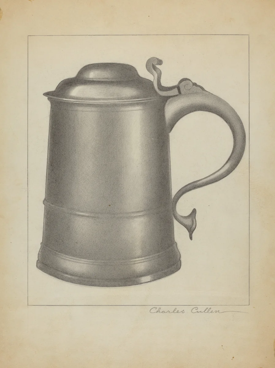 Pewter Tankard by Charles Cullen, index of american design, 1936