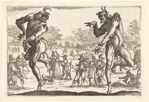 Two Zanni by Jacques Callot, print, 1616