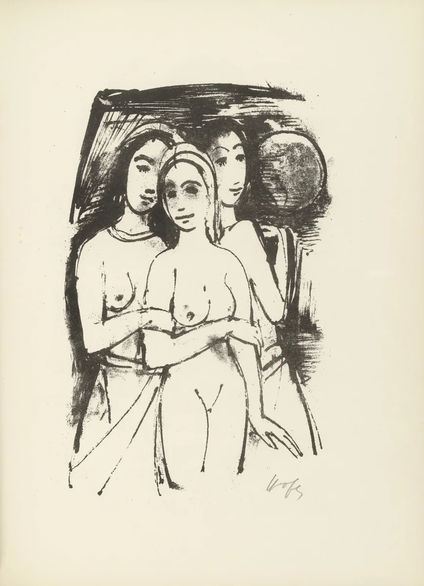 Plate 2 (folio 6) from Liebesgedichte (Love Poems) by Karl Hofer, illustrated book, 1922