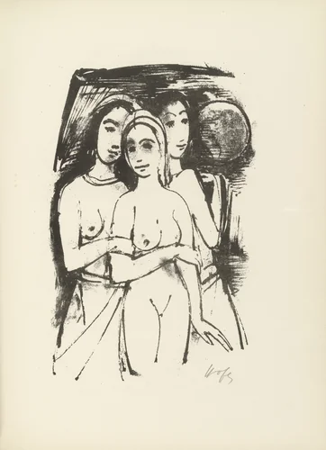 Plate 2 (folio 6) from Liebesgedichte (Love Poems) by Karl Hofer, illustrated book, 1922