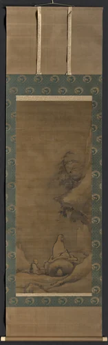 Bodhidharma Meditating Facing a Cliff by Unknown, painting, 1275-1299