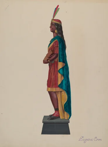 Cigar Store Indian by Eugene Croe, index of american design, 1935-1942