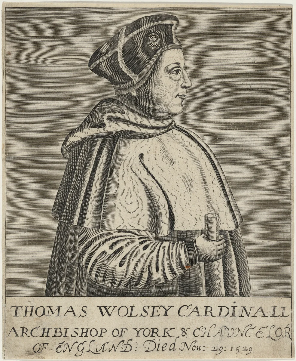 Thomas Wolsey, Cardinal by Anonymous Artist; Renold Elstrack, print, 1571-1625