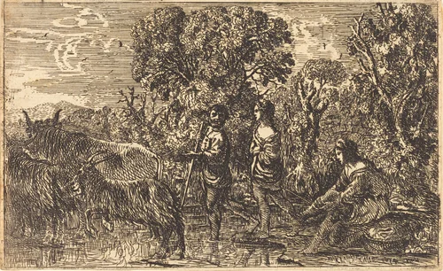 The Ford (Le passage du gué) by Claude Lorrain, print, 1634