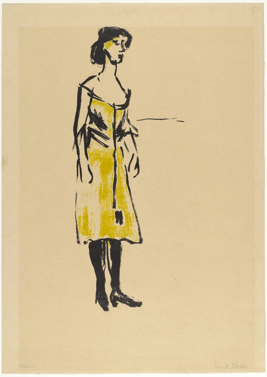 Tingel-Tangel Singer (Tingel-Tangel-Sängerin) by Emil Nolde, print, 1907