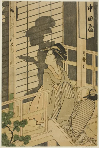 The Nakadaya teahouse by Kitagawa Utamaro (喜多川歌麿), print, 1789-1800