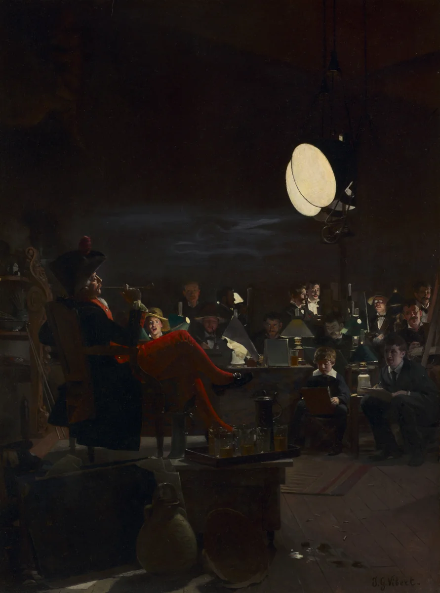 A Night Class by Jehan-Georges Vibert, painting, 1876-1886