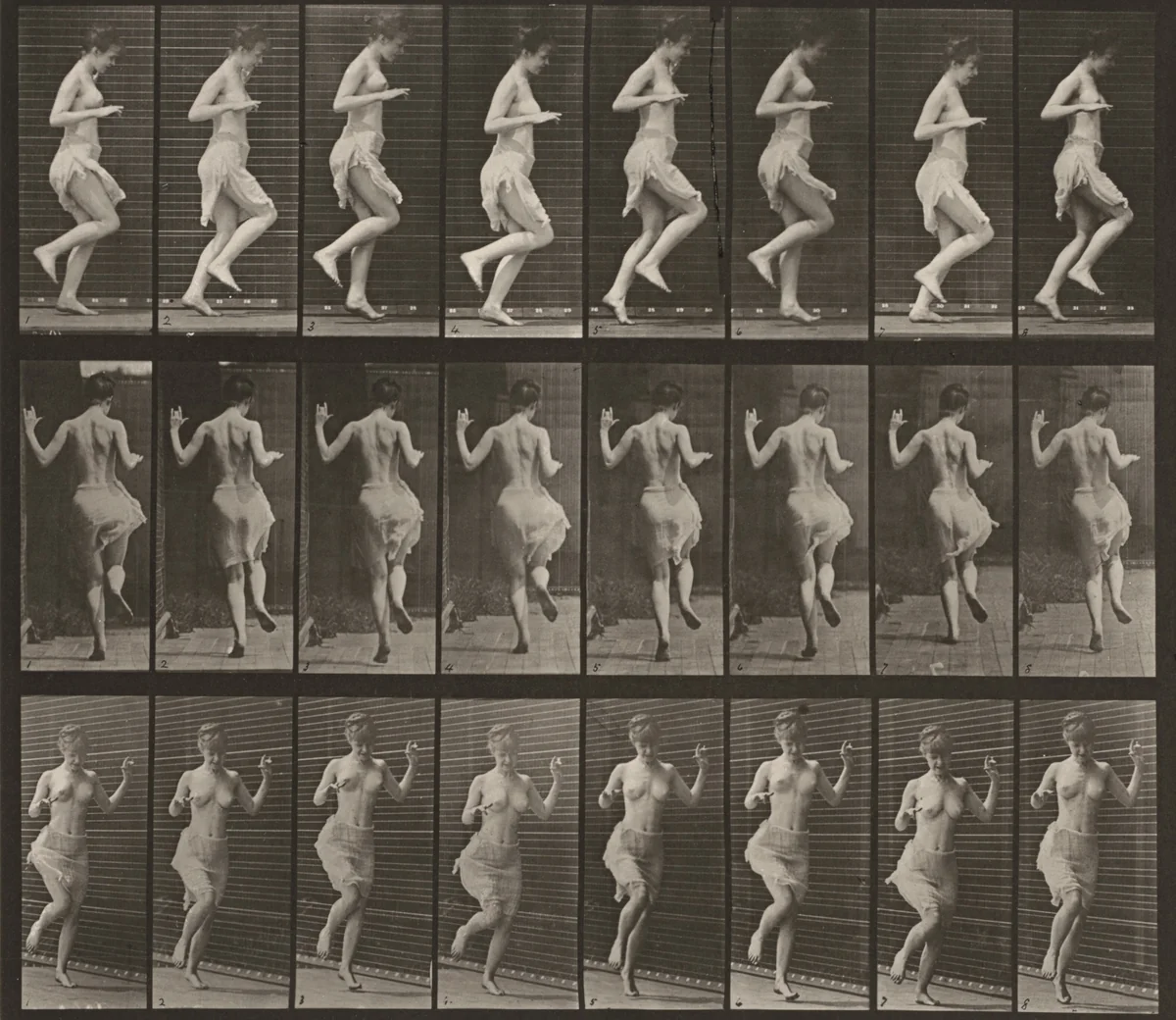 Plate Number 185. Hopping on left foot by Eadweard Muybridge, photograph, 1887