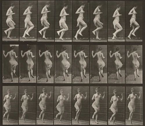 Plate Number 185. Hopping on left foot by Eadweard Muybridge, photograph, 1887