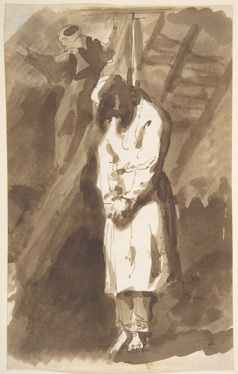 Hanged Man by Goya, drawing, 1835-1845