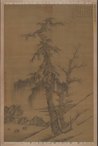 Old Trees by a Cool Spring by Li Shixing, painting, 1326