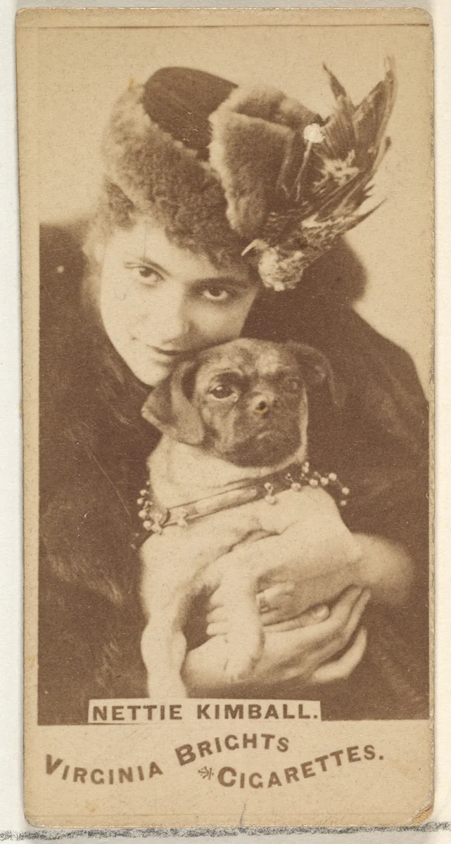 Nettie Kimball, from the Actors and Actresses series (N45, Type 1) for Virginia Brights Cigarettes by Allen & Ginter, photograph, 1885-1891