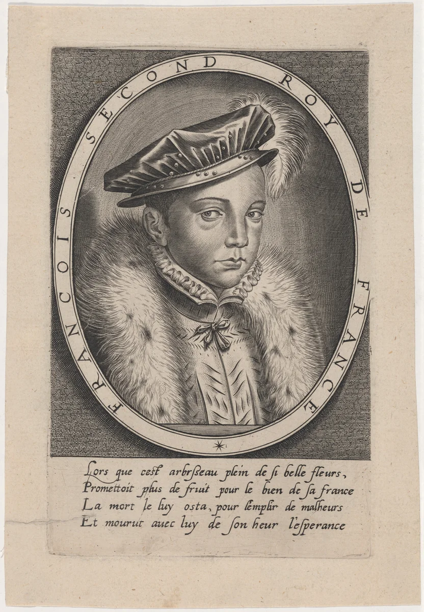 Francis II, King of France by Thomas de Leu; François Clouet, print, 1560-1620