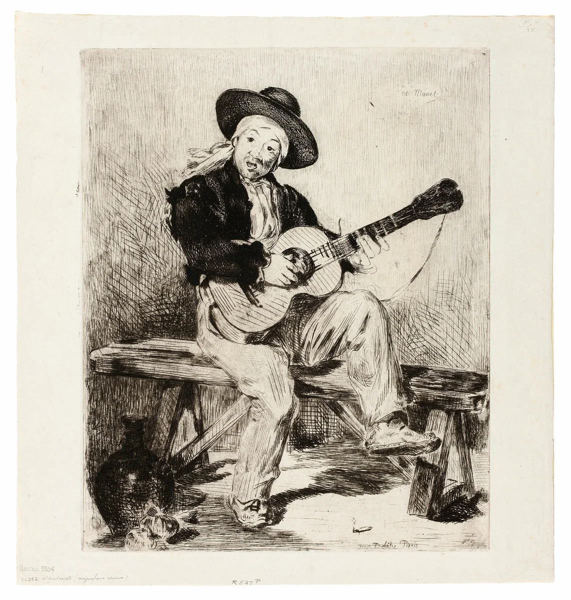 The Spanish Singer by Édouard Manet, print, 1861-1862