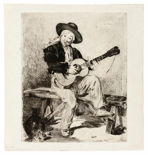 The Spanish Singer by Édouard Manet, print, 1861-1862