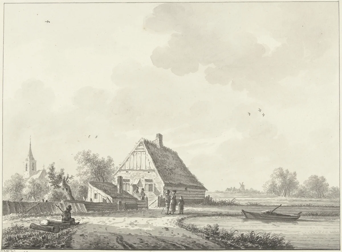 Het dorp Drumpt in Gelderland by Nicolaas Wicart, drawing, 1758-1815