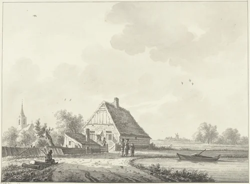 Het dorp Drumpt in Gelderland by Nicolaas Wicart, drawing, 1758-1815