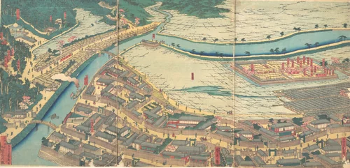 Revised Yokohama Landscape by Utagawa Sadahide, print, 1861