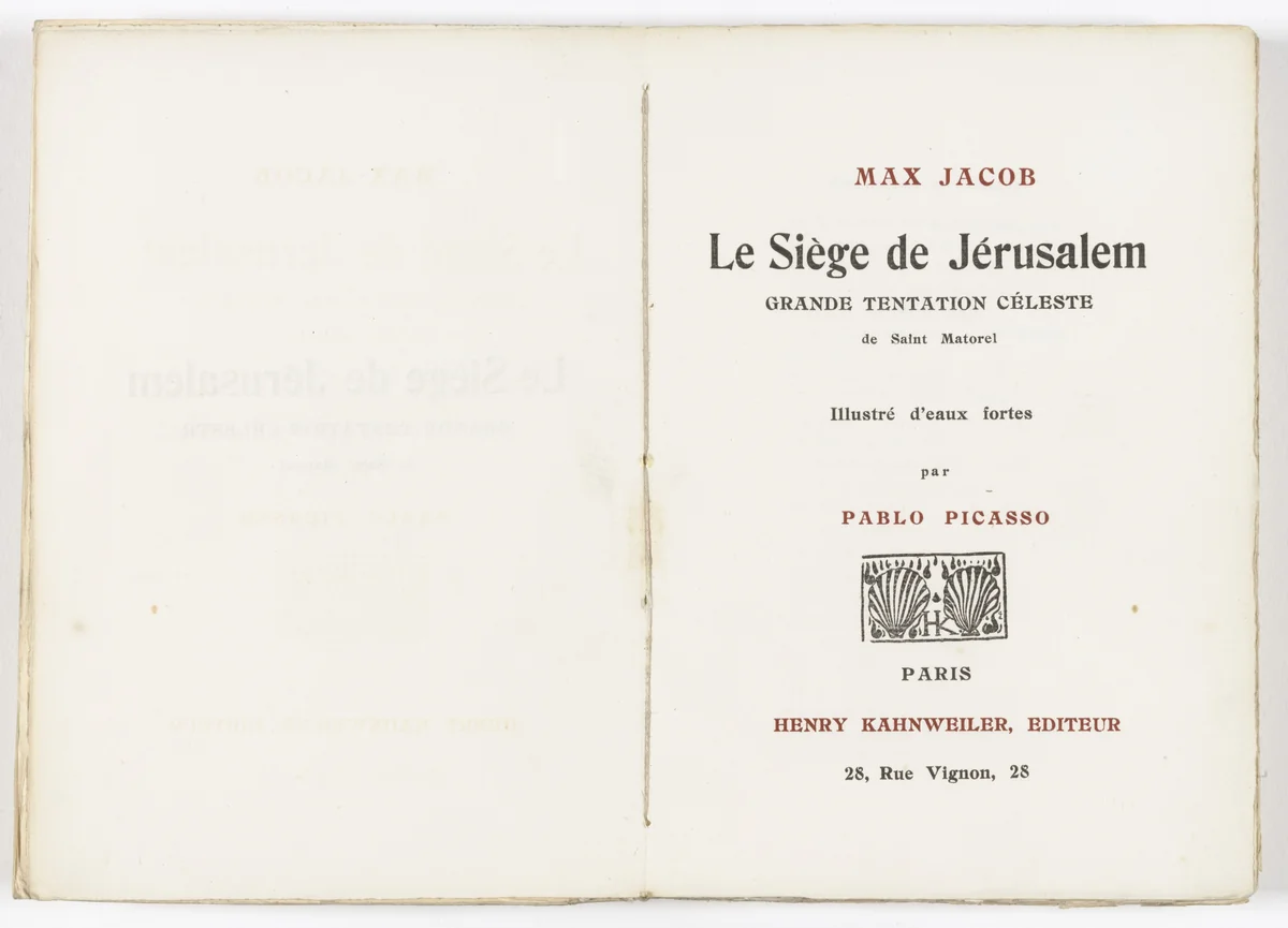 Le Siège de Jérusalem: Grande tentation céleste de Saint Matorel by Pablo Picasso, illustrated book, 1913