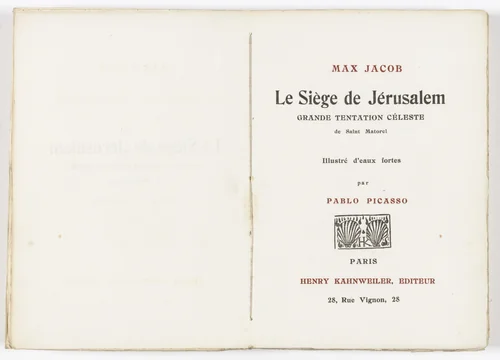 Le Siège de Jérusalem: Grande tentation céleste de Saint Matorel by Pablo Picasso, illustrated book, 1913