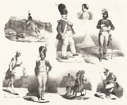 Eight Vignettes by Hippolyte Bellangé, print, 1800-1860