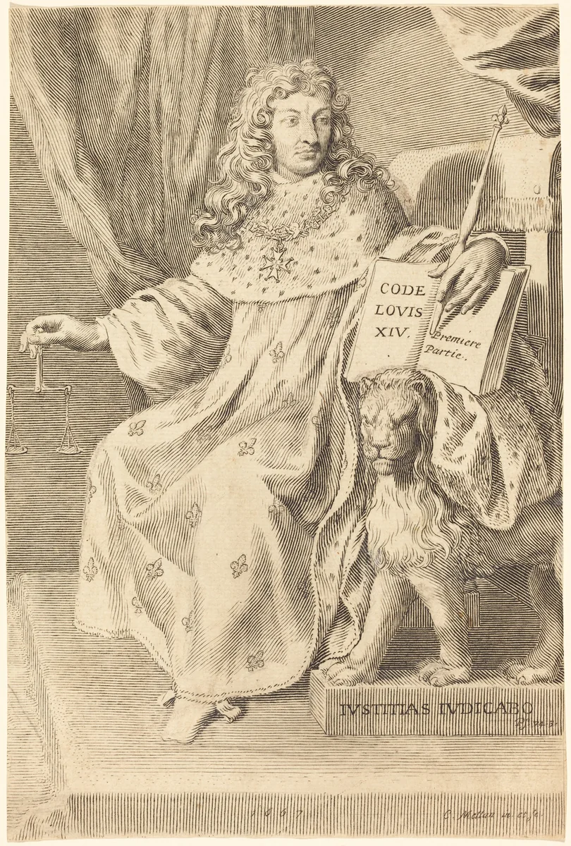 Louis XIV by Claude Mellan, print, 1667