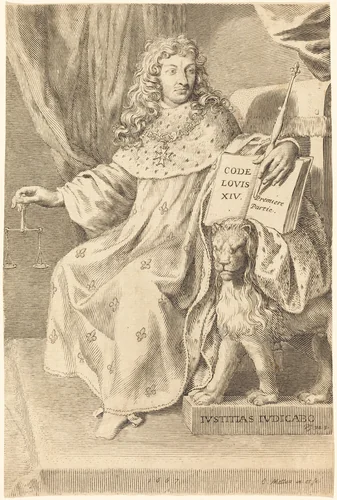 Louis XIV by Claude Mellan, print, 1667