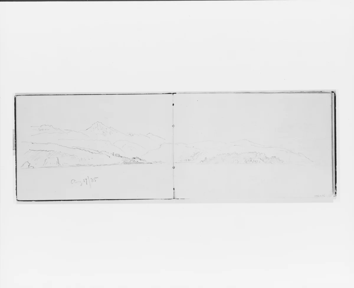Aug 17/85: Mountain Landscape (from Sketchbook X) by William Trost Richards, artwork, 1885