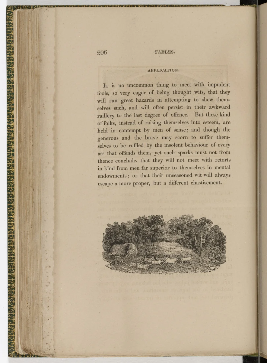 Tailpiece (page 206) from The Fables of Aesop by Thomas Bewick, illustrated book, 1818