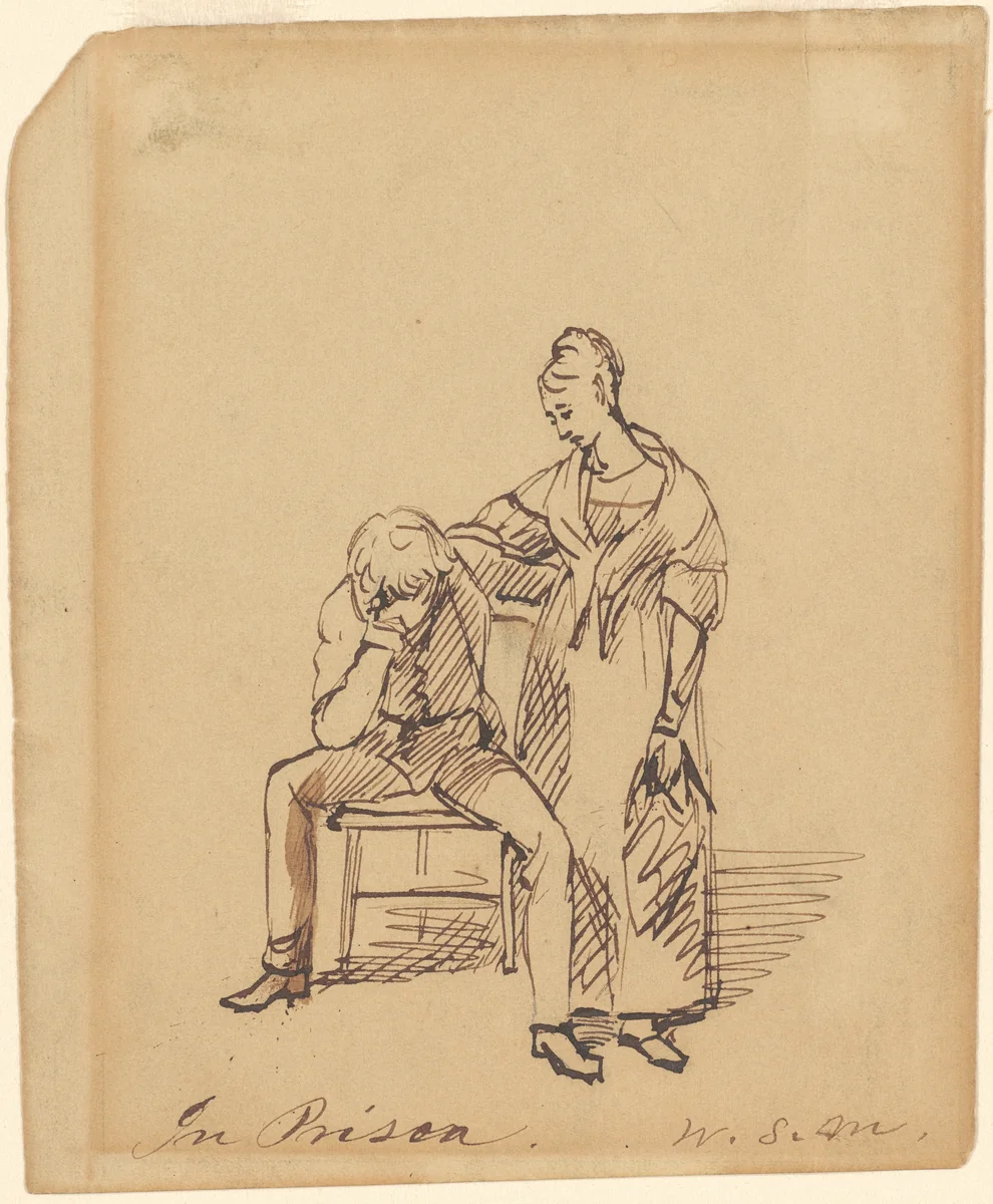 In Prison by William Sidney Mount, drawing, 1835-1855