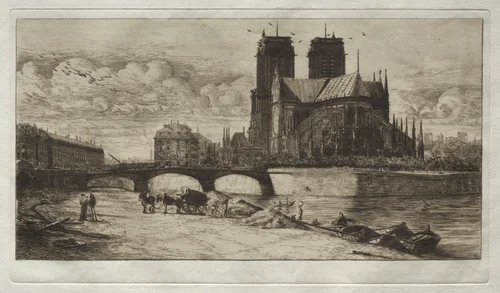 L'Abside de Notre Dame de Paris by Edmond Gosselin, print, 1853-1881