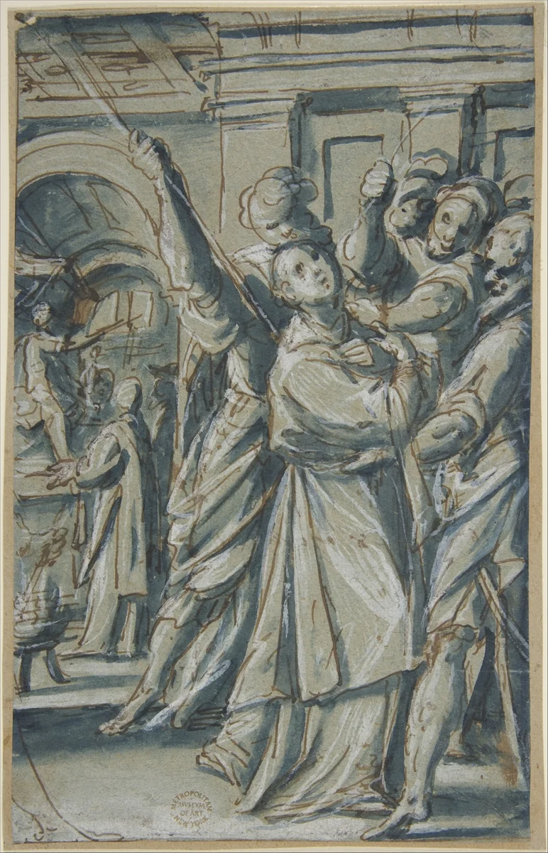 A Deacon Led to Martyrdom by Giovanni Mauro della Rovere, drawing, 1575-1640