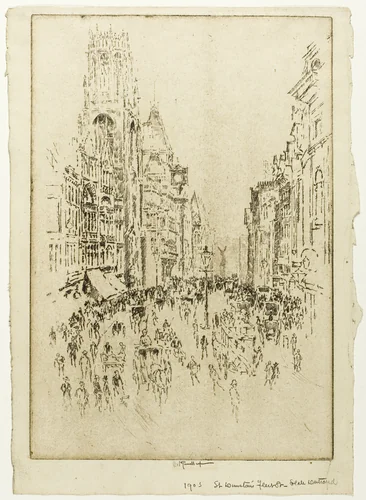 St. Dunstan's, Fleet Street by Joseph Pennell, print, 1903