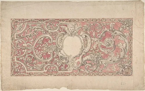 Inlaid marble altar frontal by anonymous, drawing, 1600-1699