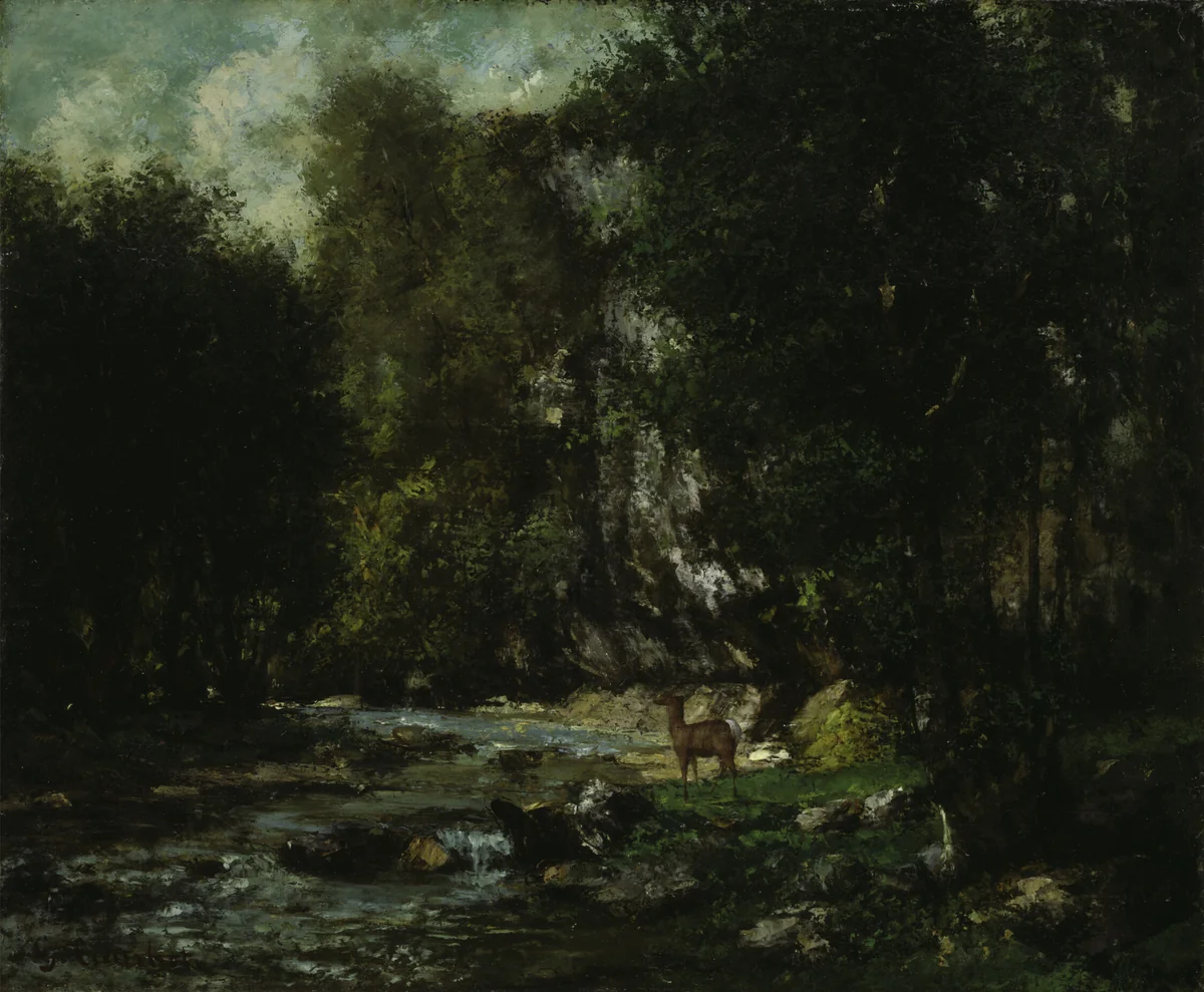 The Brook of Les Puits-Noir by Gustave Courbet, painting, 1850-1860