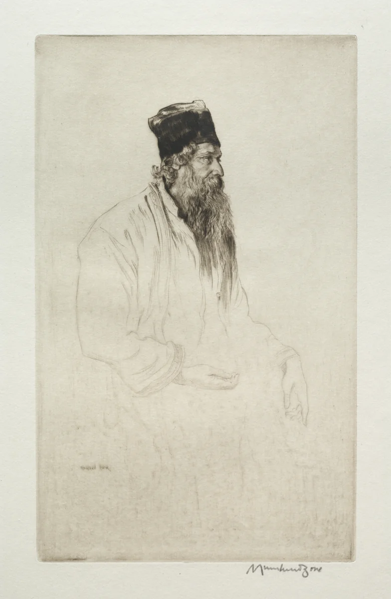 Rabindranath Tagore by Muirhead Bone, print, 1920