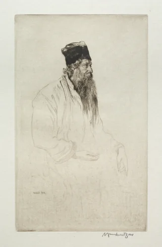 Rabindranath Tagore by Muirhead Bone, print, 1920