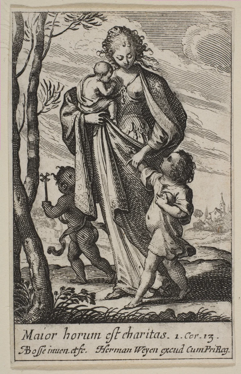 Charity by Abraham Bosse, print, 1636