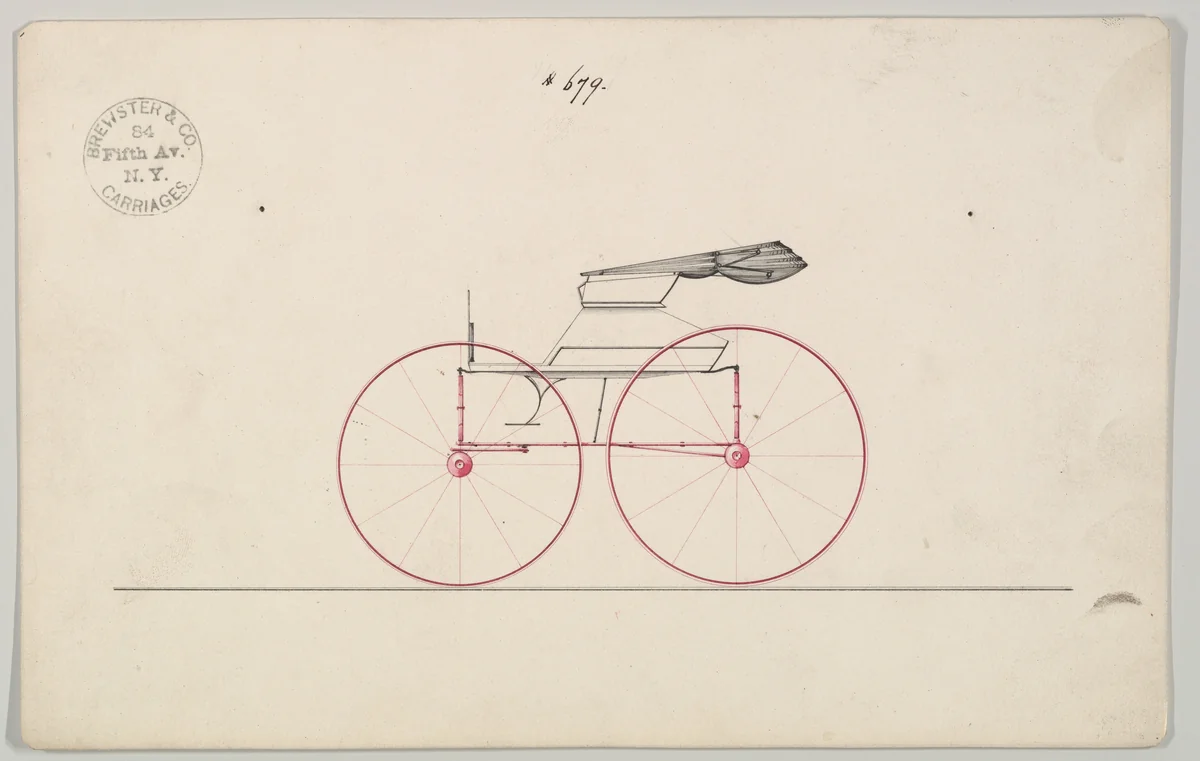 Wagon #679 by Brewster & Co., drawing, 1860-1870