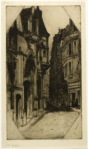 Hôtel de Sens, plate three from the Paris Set by David Young Cameron, print, 1904