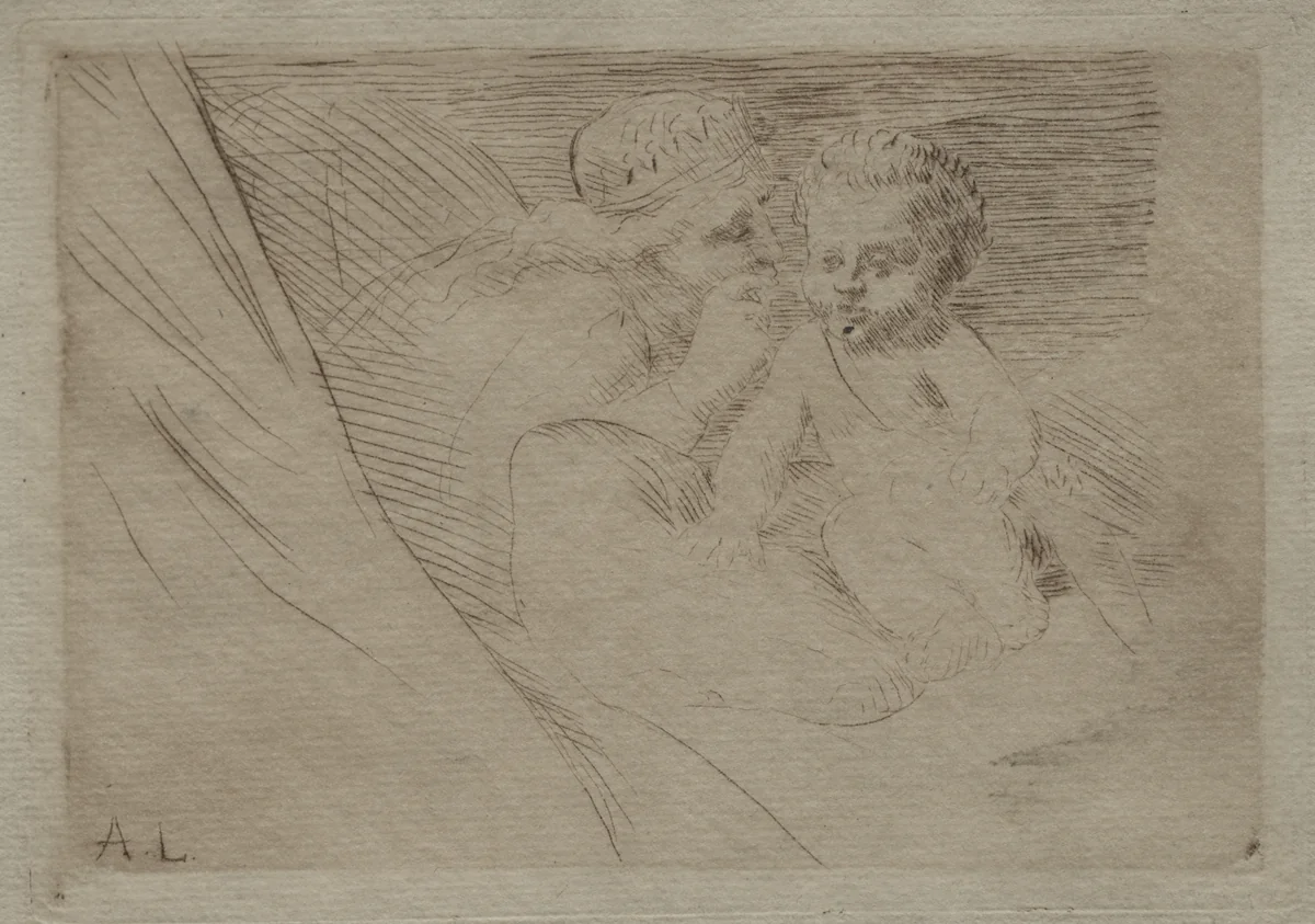 Mab and Cupid by Alphonse Legros, print, 1880