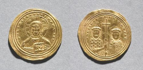 Nomisma with Basil II Bulgarotonos and His Brother Constantine VIII by Unknown, metalwork, 975-1025