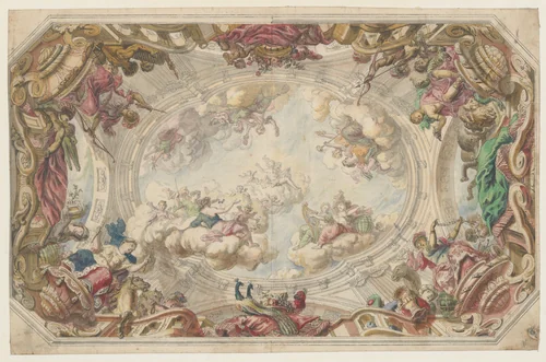 Design for a Ceiling by Daniel Marot, drawing, 1707-1717