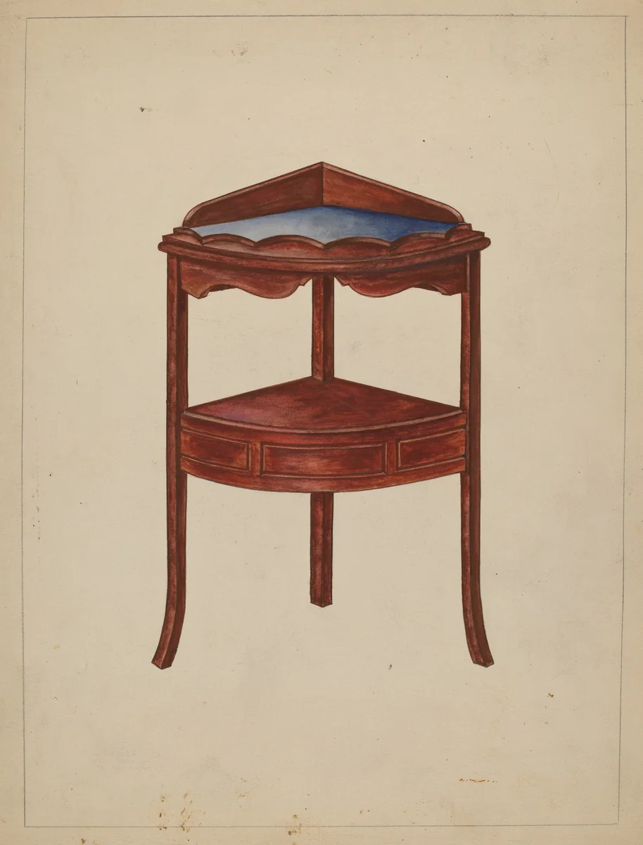 Corner Wash-stand by Charlotte Winter, index of american design, 1936
