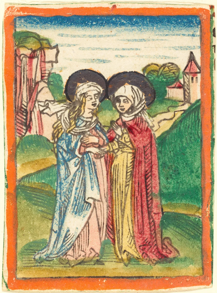 The Visitation by German 15th Century, print, 1480-1490