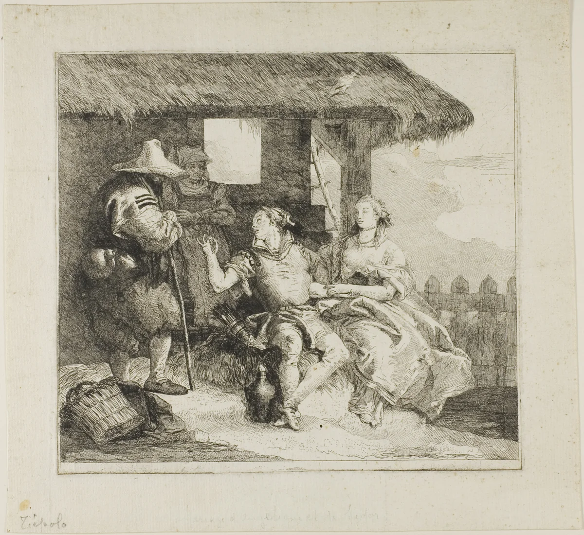Marriage of Angelica and Medoro by Giovanni Domenico Tiepolo, print, 1757-1804